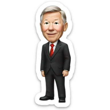 Sir Alex Ferguson wearing suit sticker