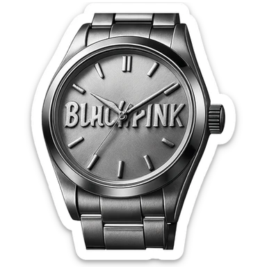 BLACKPINK-inspired gothic watch, no hearts, shiny and bold, black and pink sticker
