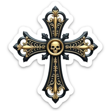 black gothic cross sticker