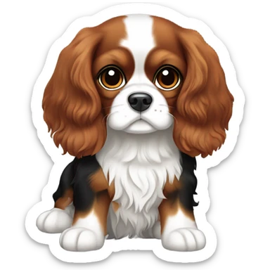 Tri colour cavalier King Charles  sticker