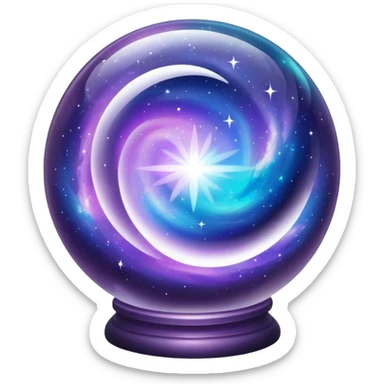 Crystal with galaxy inside sticker