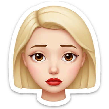 sad girl with huge lips sticker