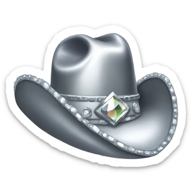 Silver cowboy hat cover in gems  sticker
