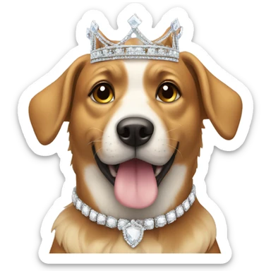 dog wearing tiara sticker