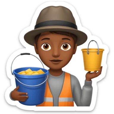 Poster Paster + bucket, Street Artist. sticker