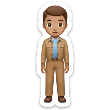 Cute wear a brown trousers  sticker