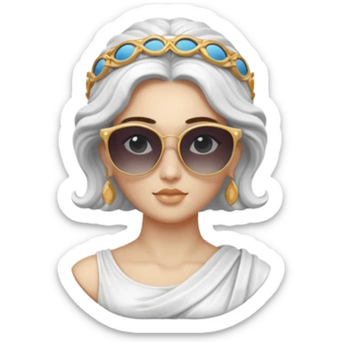 greek goddess sculpture wearing sunglasses sticker