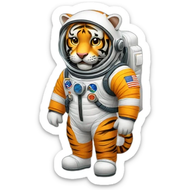 tiger cosmonaut sticker