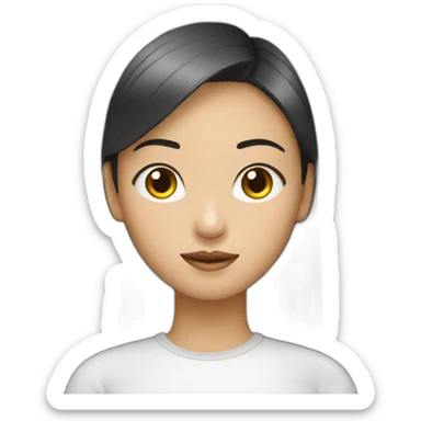 Asian girl with y2k sticker