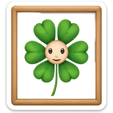 Clover holding large blank sign sticker