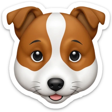 Vit strävhårig jack russel med brun/svarta öron sticker