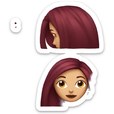 Tattooed woman with long straight burgundy hair sticker