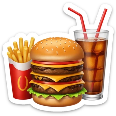 Meal combo with  drink sticker