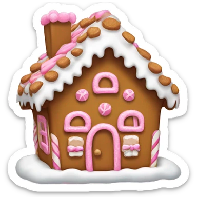 Gingerbread house with a pink bow  sticker