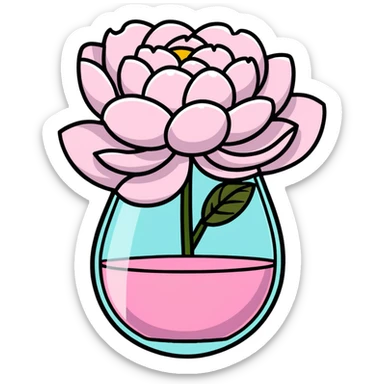 peony in the vase sticker