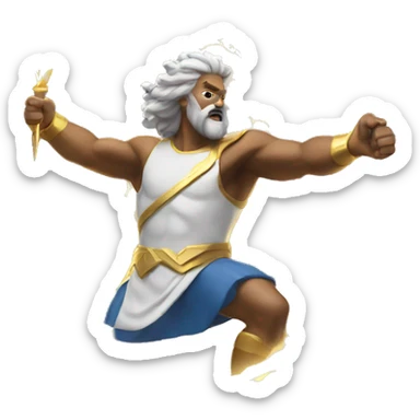 Zeus shoots lightning bolt sticker