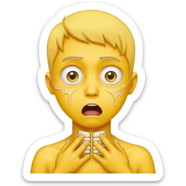 Choking itself just yellow face  sticker