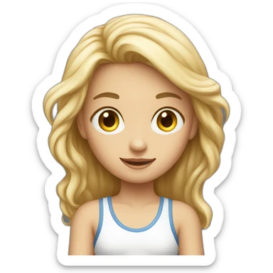 a white young girl with a ball in full growth sticker