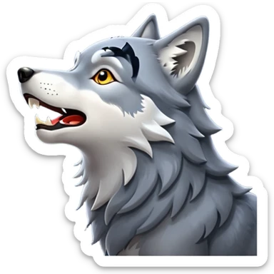 Real wolf howling at the moon sticker