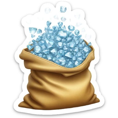 Bag full to the brim with diamonds sticker