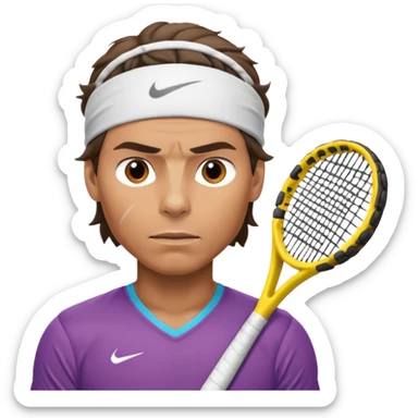 rafael nadal with head band,half body sticker