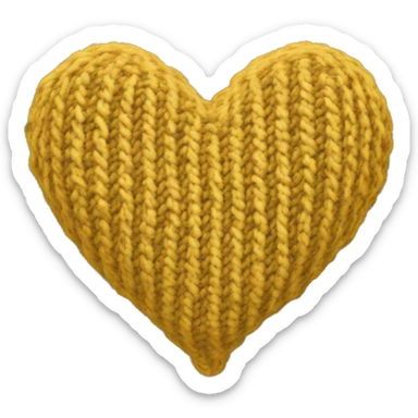 Knitted gold heart sticker
