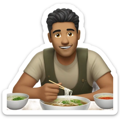 Man and pho sticker