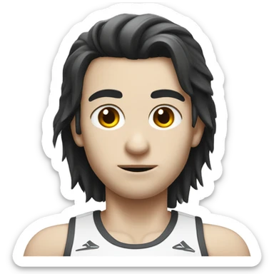 Gym rat with white skin and dark hair  sticker