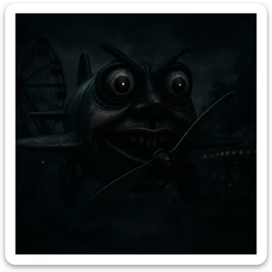 Avions manege du parc saint paul en emoji  rajoute et garde aspect terrifiante et rajoute  sticker