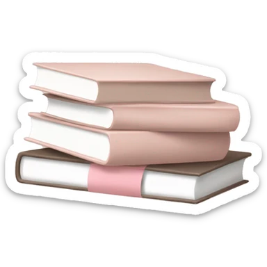 aesthetic book stack beige and light pink sticker