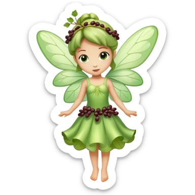 A light green fairy with raisins sticker