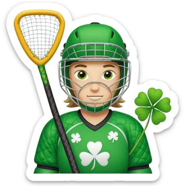 Field hockey goalie with four leaf clovers sticker
