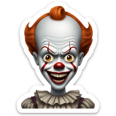 pennywise doing a silly face sticker