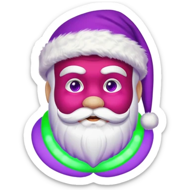 a cool looking santa at a rave with purple and green sticker