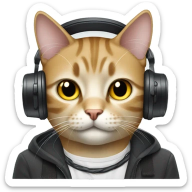 cat who radio DJ sticker