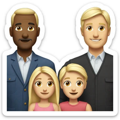 Father 40 beautiful wife daughter blond 7 son blond 10 sticker