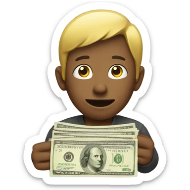 Person asking for money sticker