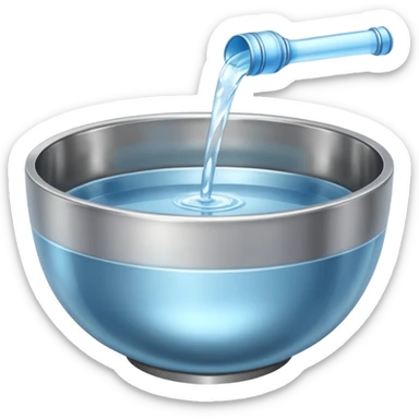 metallic bowl of water sticker