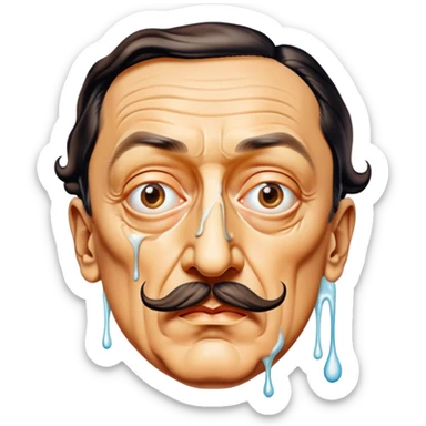 Salvadore dali with melting moustache portrait sticker