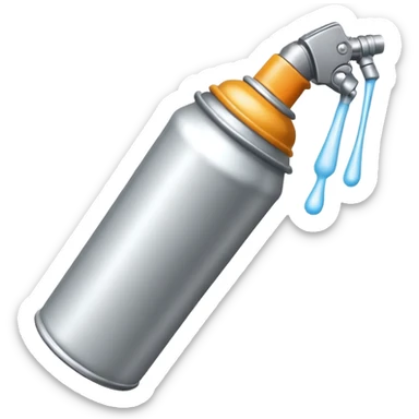 foam spray can object icon, aerosol can with foam coming out, shiny metal + plastic cap, 3D cartoon, mobile game icon style, centered, clean background, no text, no watermark
 sticker