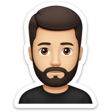 bearded man in black collarless shirt  sticker