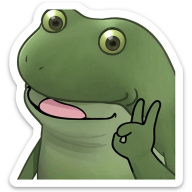 Tongue out with hands to the side sticker