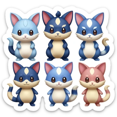 Skitty-Meowstic-Gorebyss-Pokémon (full body) sticker