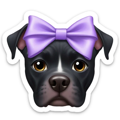 Black Pitbull with lavender bow sticker