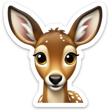 Bambi with snow on nose sticker