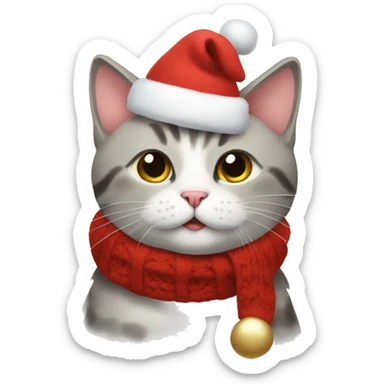 Cat merry cristmas sticker