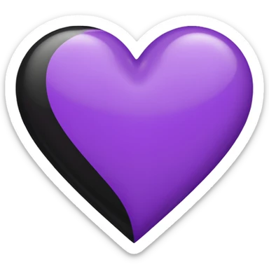 Half Black  and half Purple Heart sticker