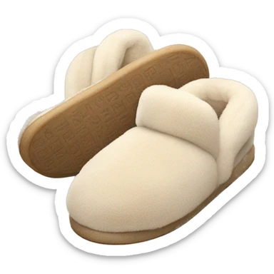 fuzzy ugg slippers light beige sticker