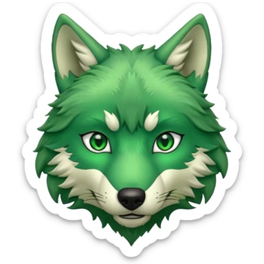 green wolf head sticker