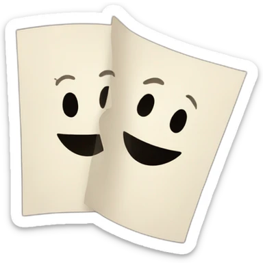 two happy pieces of paper sticker